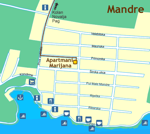 Apartments Marijana - Mandre (Map)